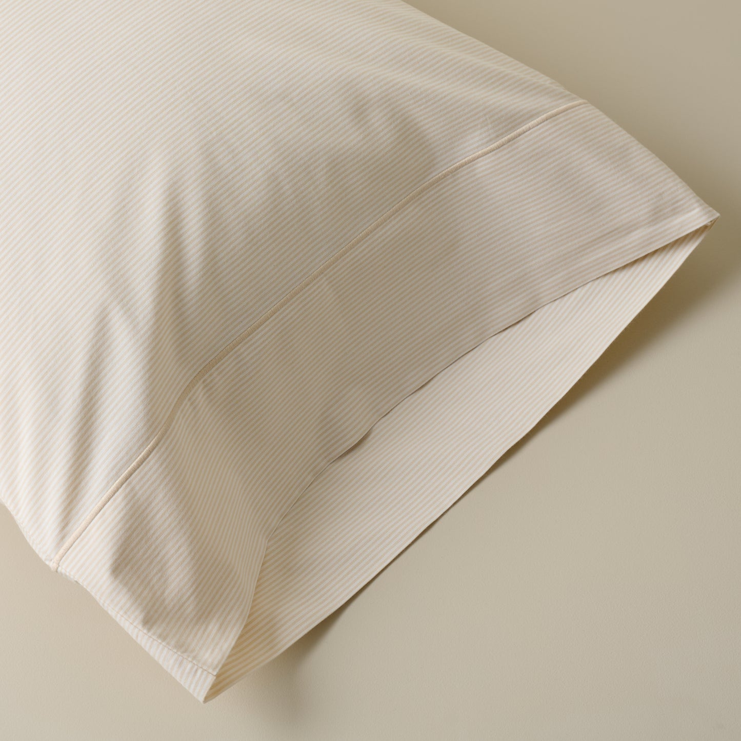 Hudson Yarn-Dyed Pinstripe Sheet Set pillow in color Fog