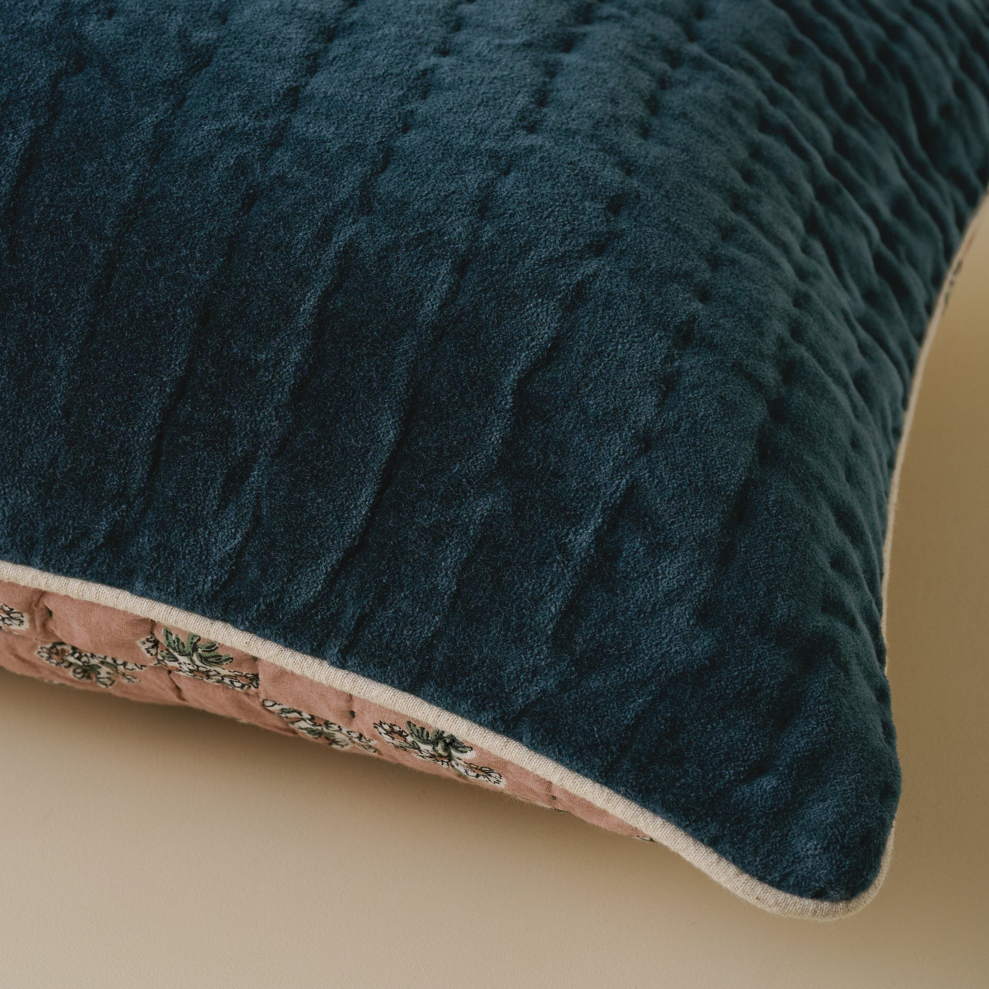 Audrey Velvet Lumbar Pillow- Magical Forest corner up close