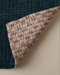 Audrey Velvet Block Print Quilt - Magical Forest turned to show reversible sides