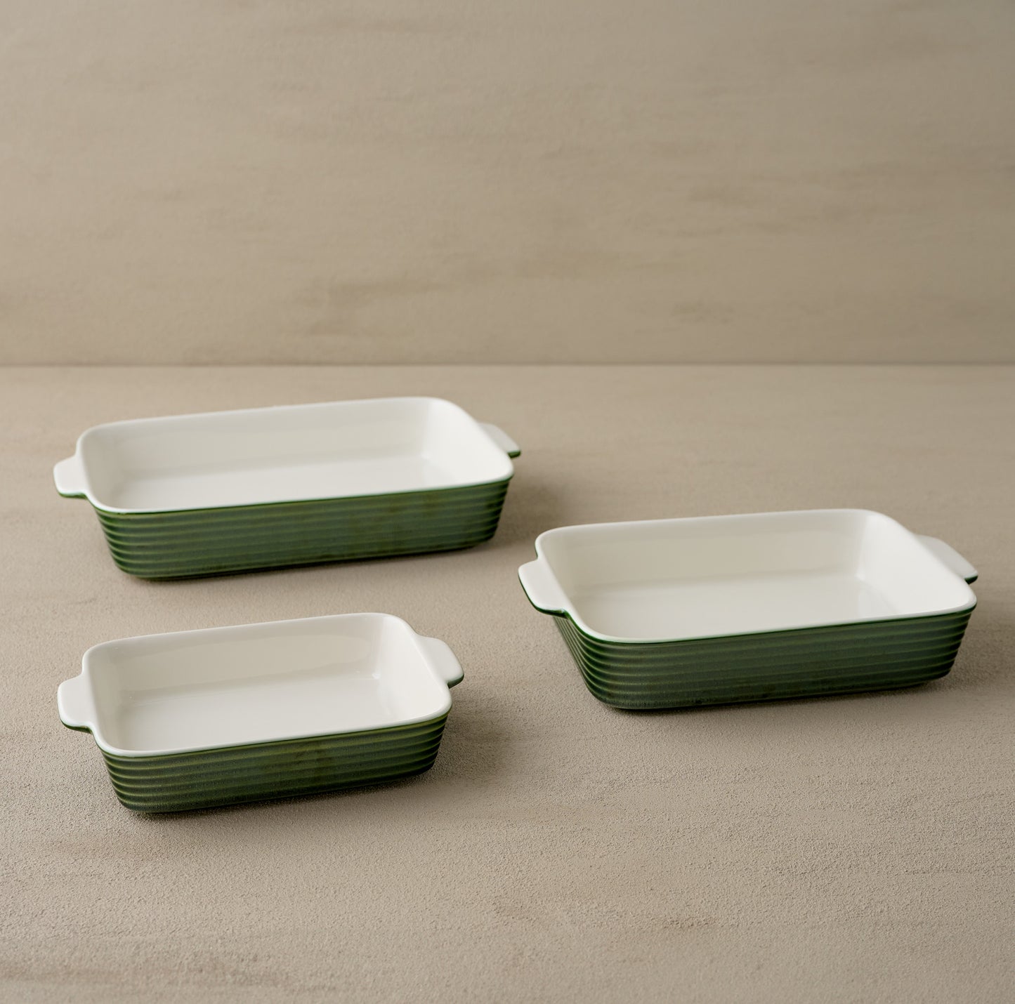 The Cottage Collection Forest Green Baking Dish Set of Three