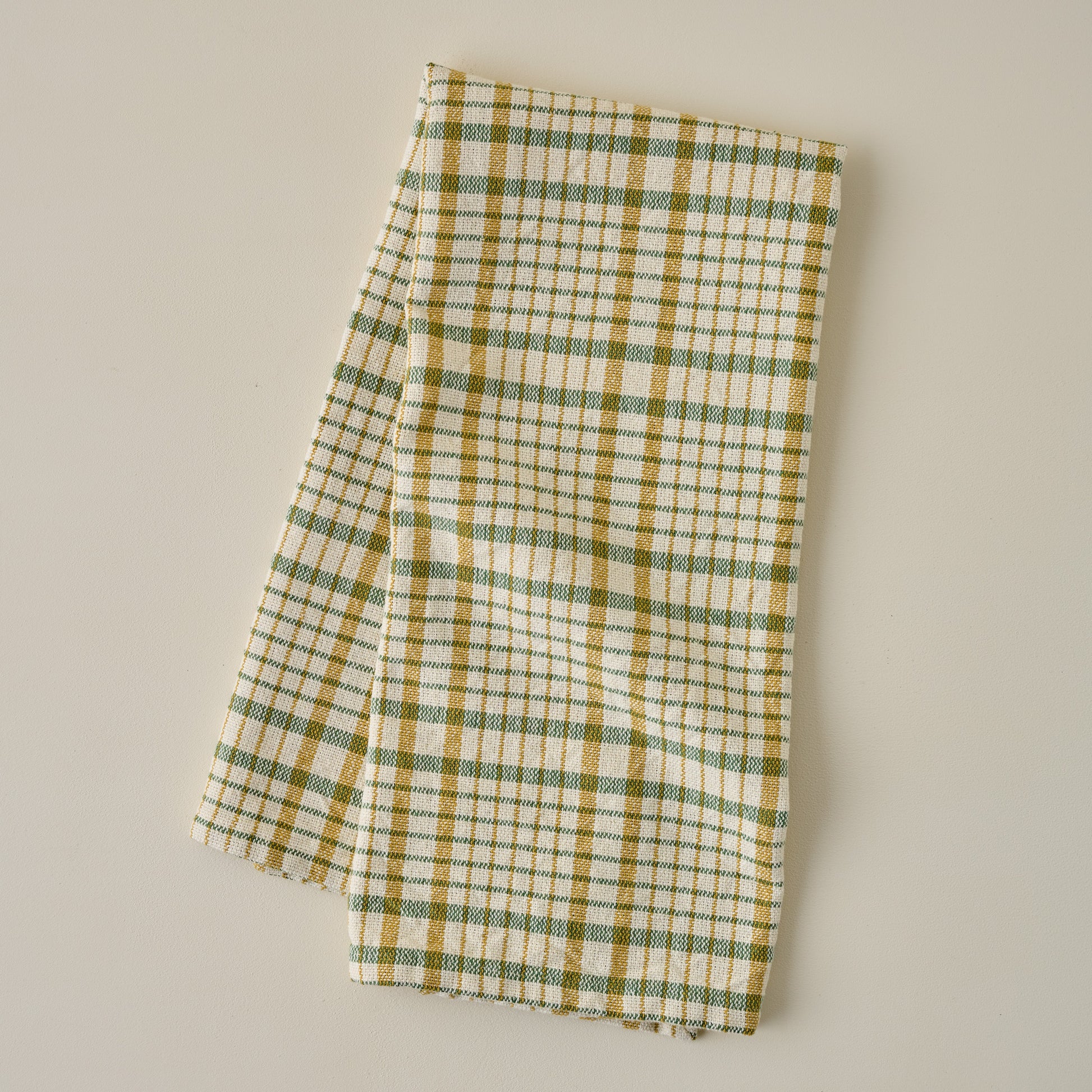 Green Windowpane Plaid Tea Towel