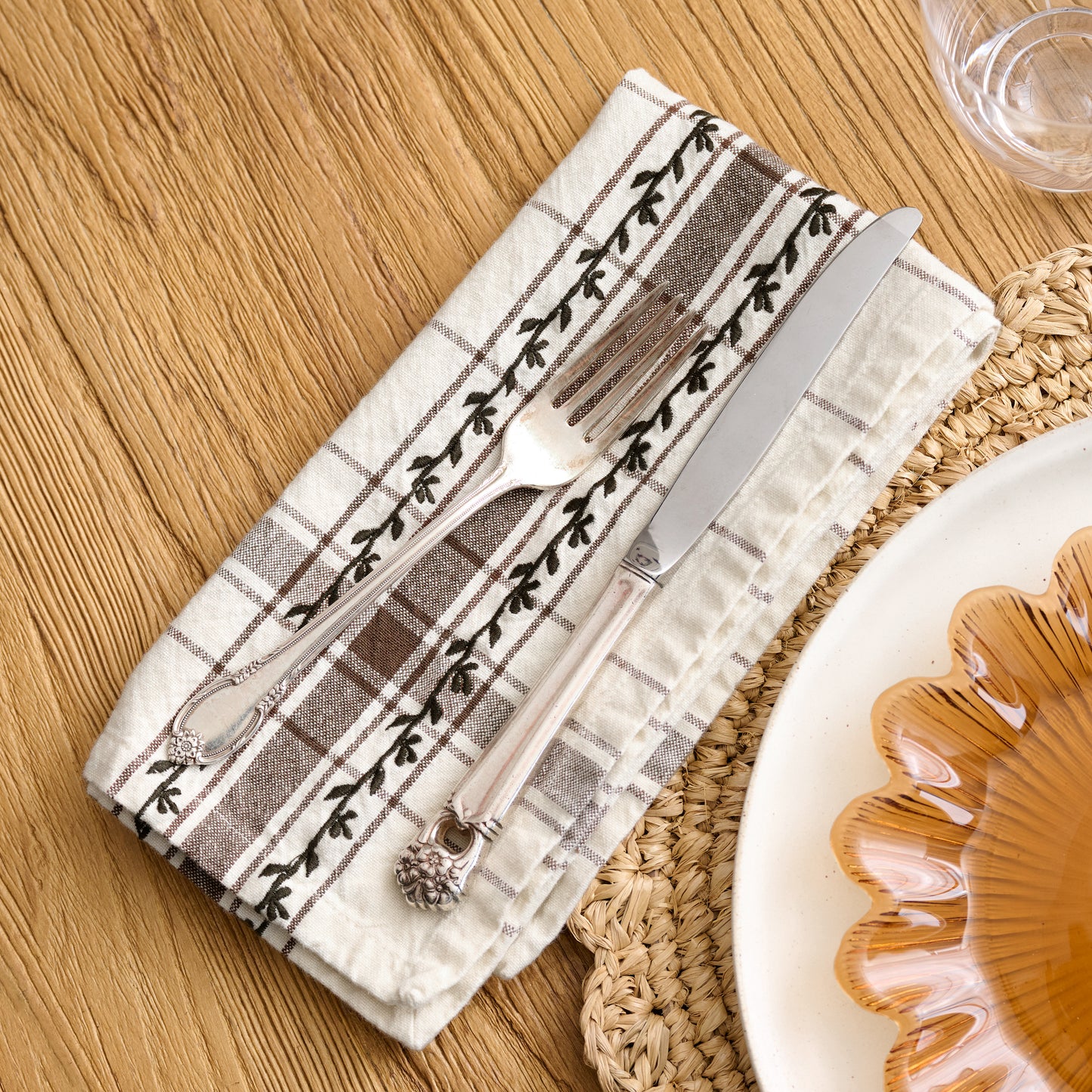 Talia Woven Grid Napkin Set of Four