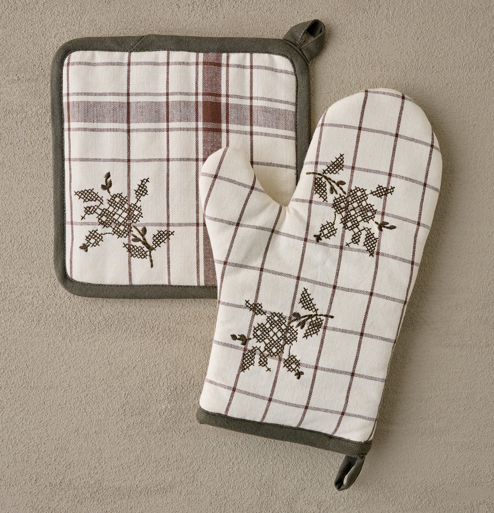 Talia Floral Oven Mitt + Pot Holder Set