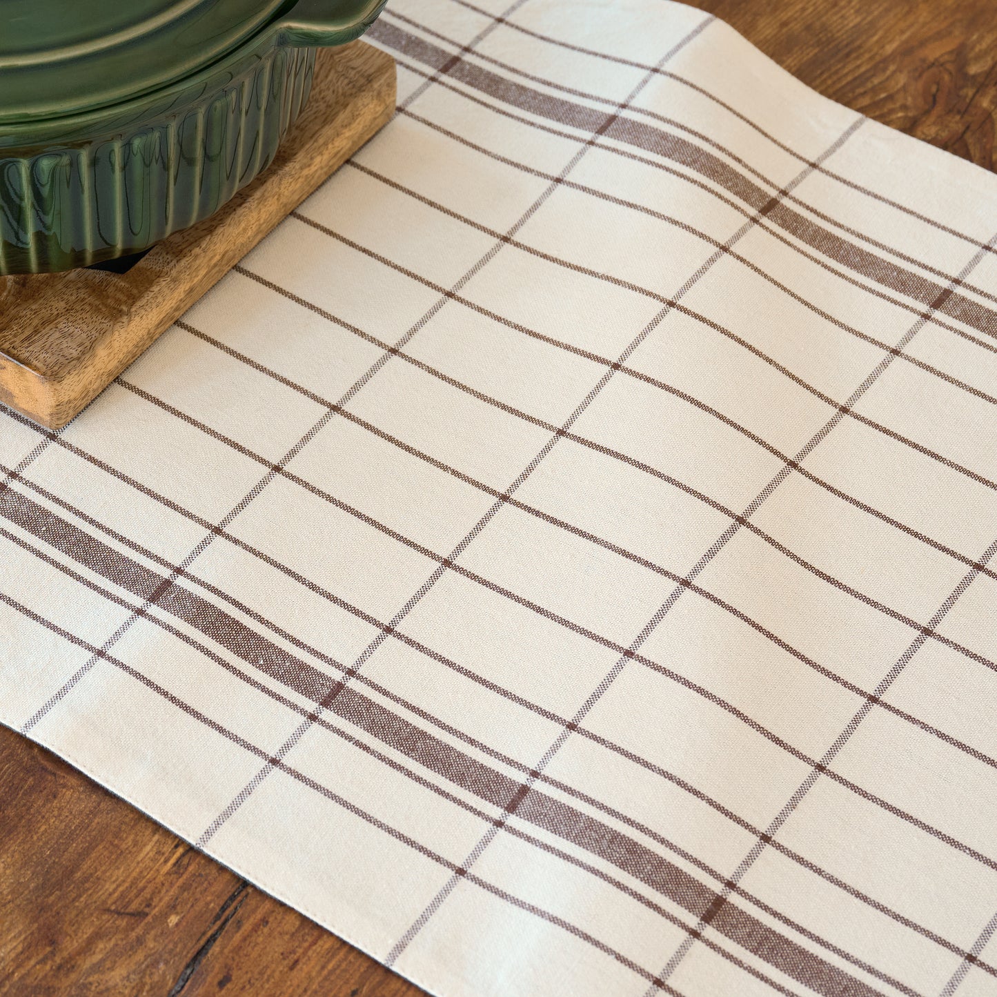 Talia Woven Grid Table Runner