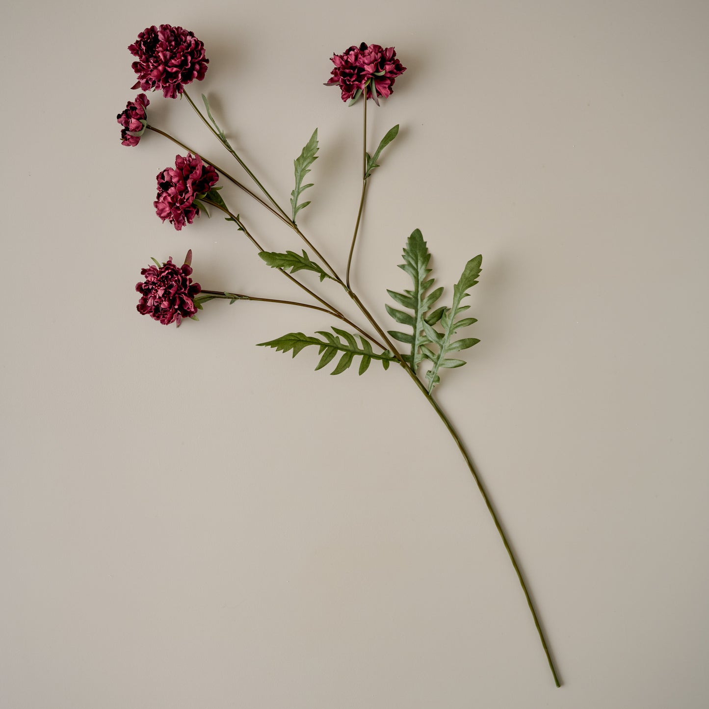 Real Touch Red Velvet Scabiosa Stem