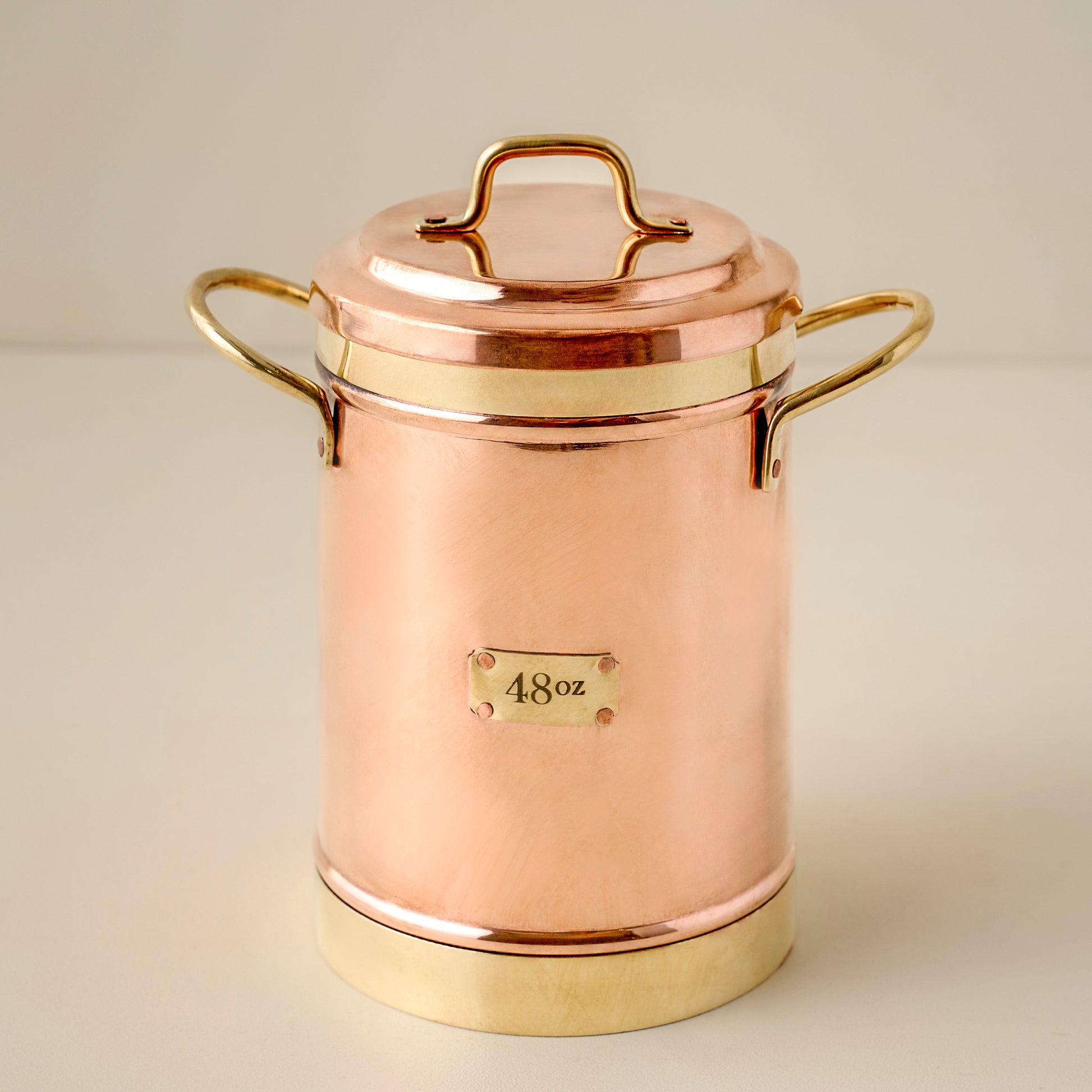 1.5 QT Vintage Inspired Copper + Brass Canister