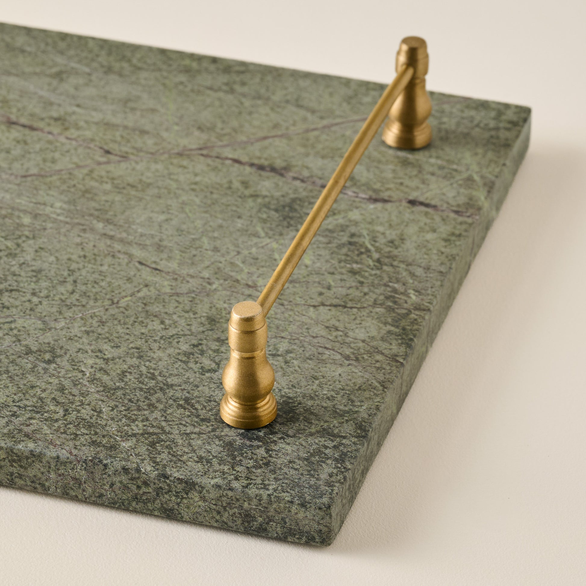 Forest Marble + Brass Serving Tray end up close