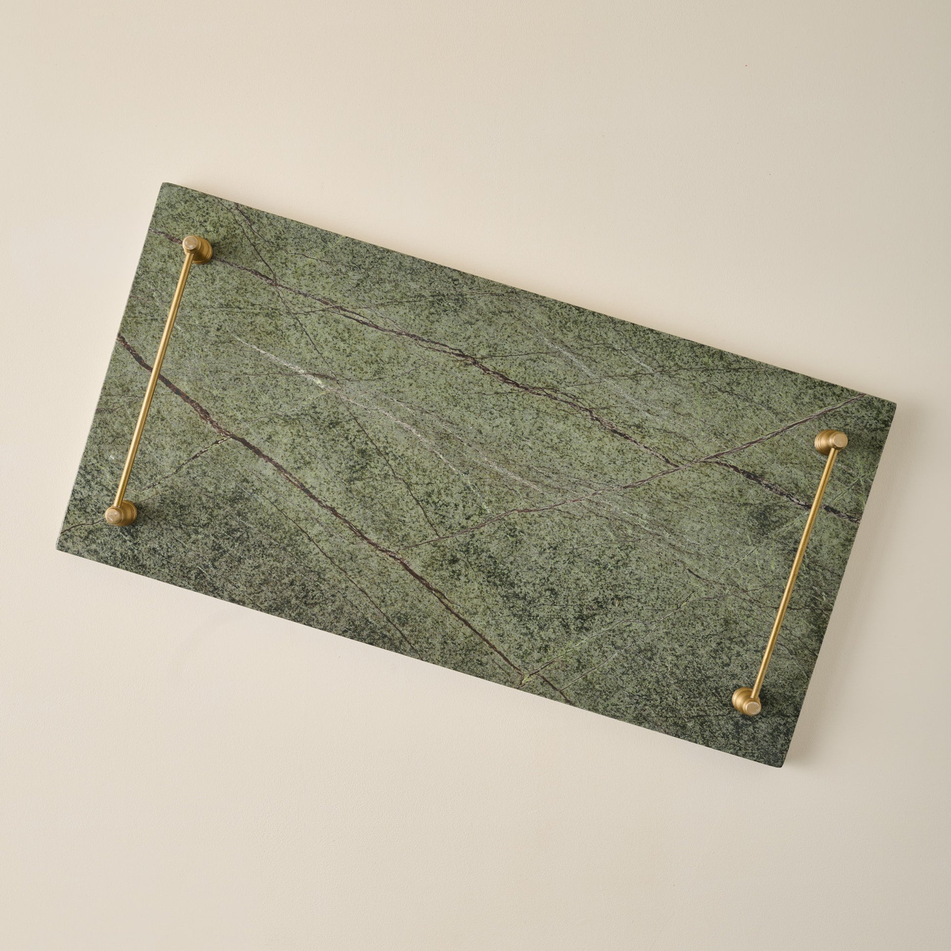 Forest Marble + Brass Serving Tray