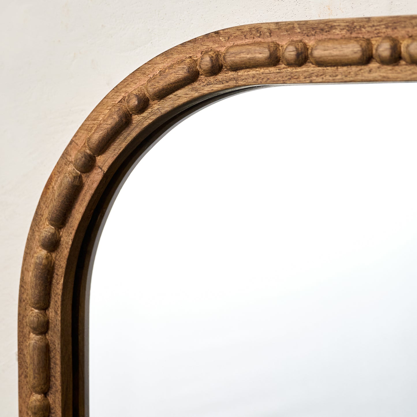 Nicolette Arched Wood Mirror frame up close