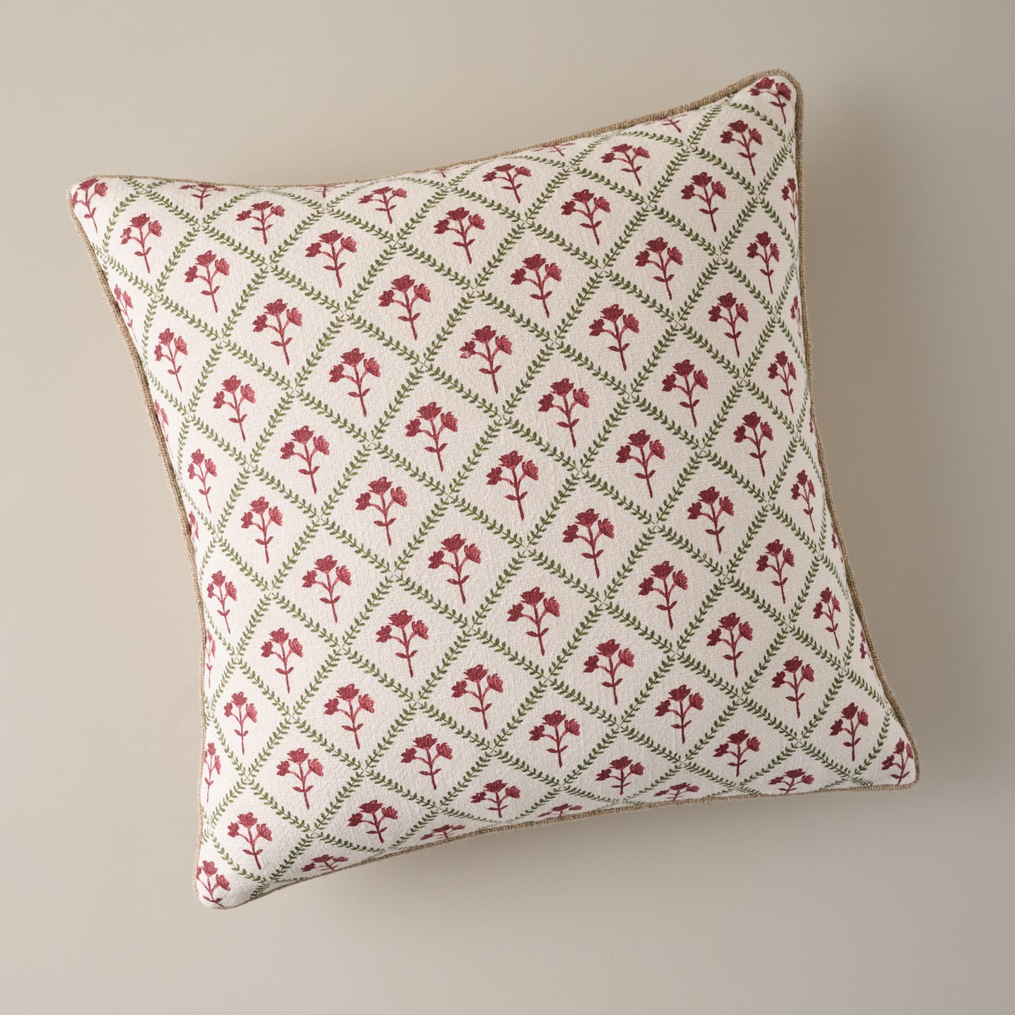Magnolia Holiday Block Print Pillow
