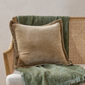 Townes Grey Pillow shown on bench