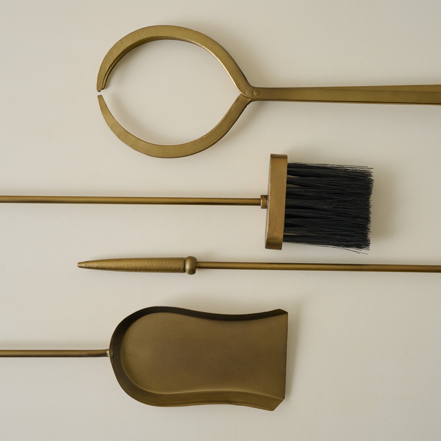 Shepherd Brass Fireplace Toolset up close
