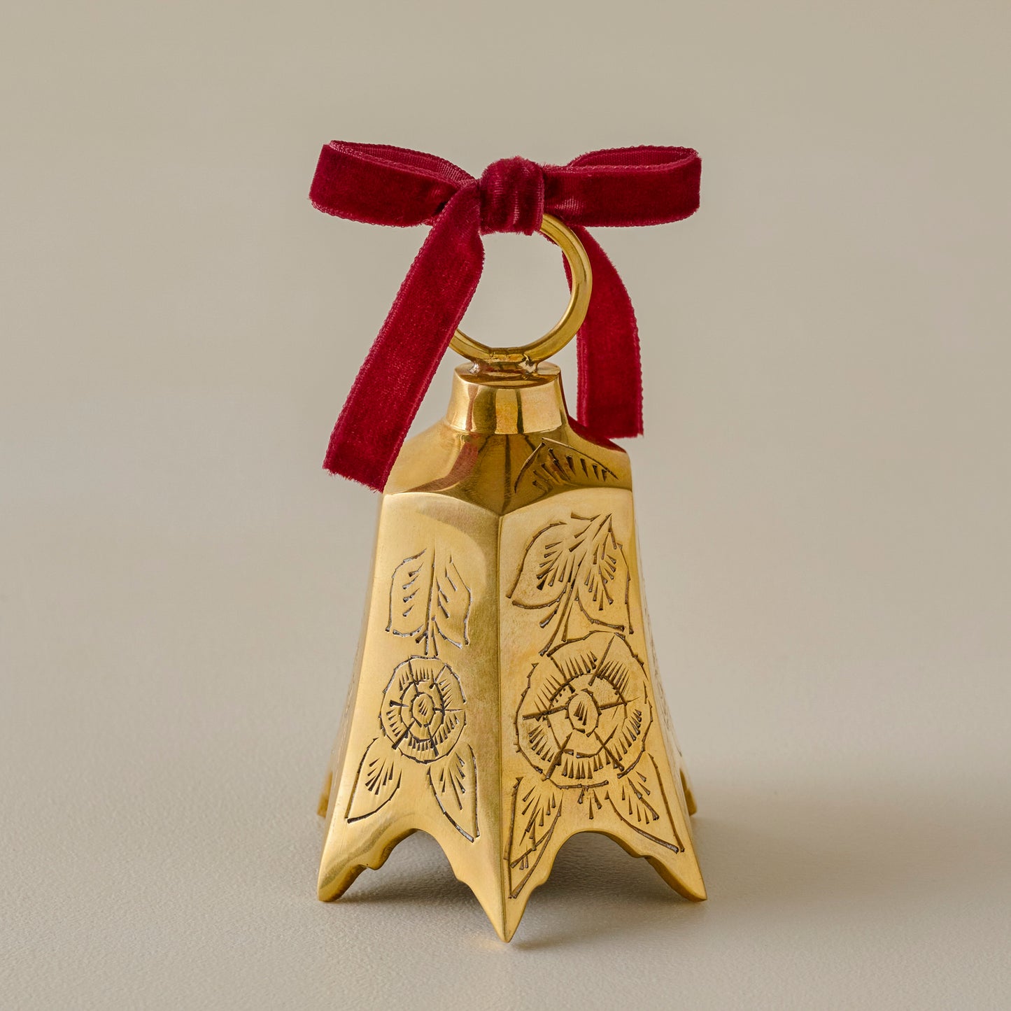 Small Ava Etched Brass Bell