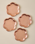 Antique Copper Scalloped Coaster Set of Four