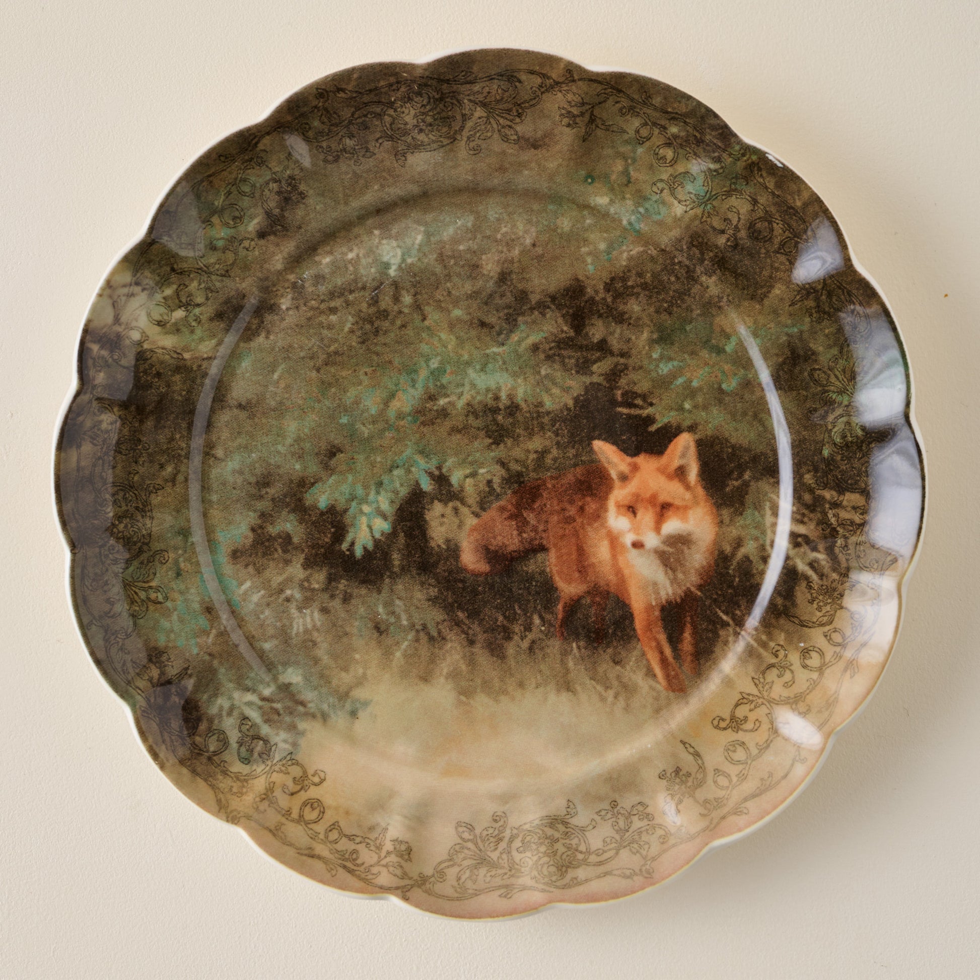 Enchanted Forest Fox Dessert Plate