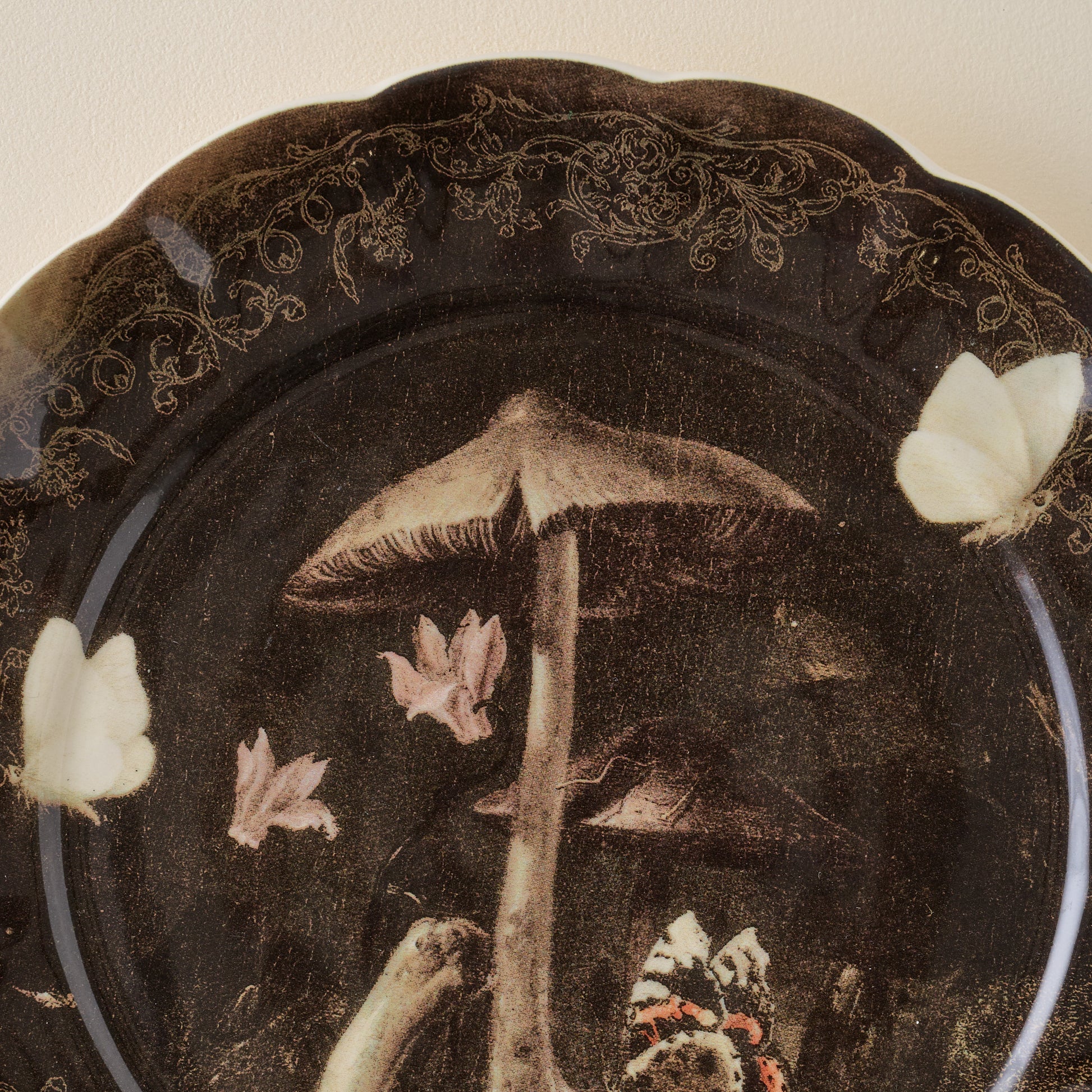 Enchanted Forest Mushroom Dessert Plate up close