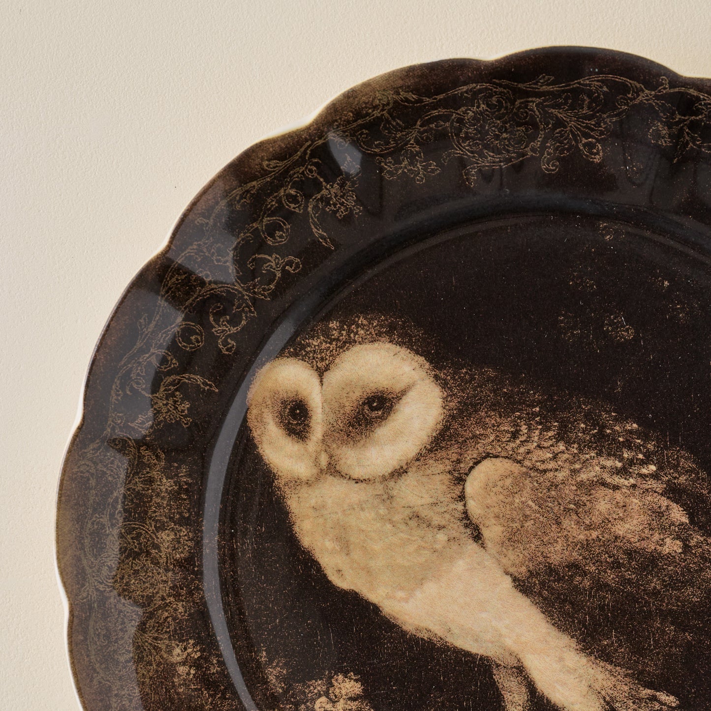 Enchanted Forest Owl Dessert Plate up close