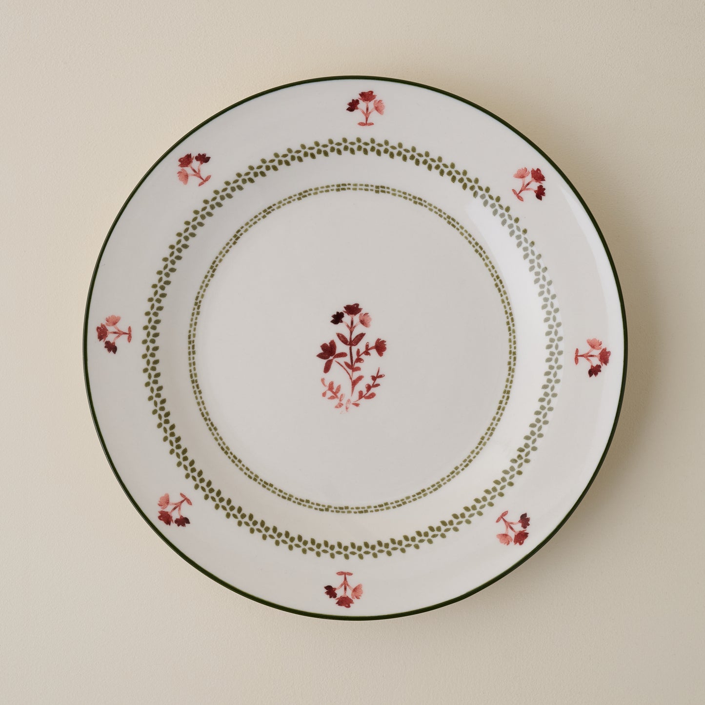 Fern Green Luna Floral Salad Plate