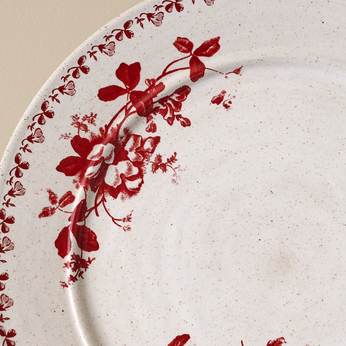 Heirloom Garden Scarlett Floral Salad Plate up close