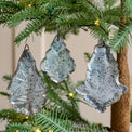 Antique Inspired Etched Glass Ornaments, Set of 6 shown hung on tree