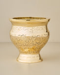 Delphine Antique Solid Brass Vase with Flower Frog