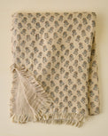 Floral Block Print Reversible Throw