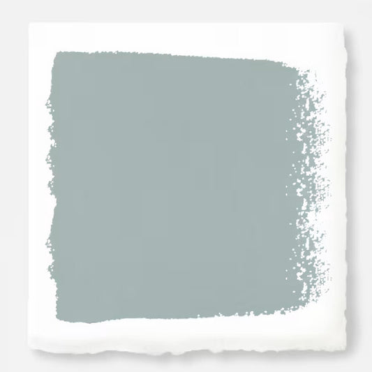 A powder blue with a slight overcast gray tint paint named rainy days