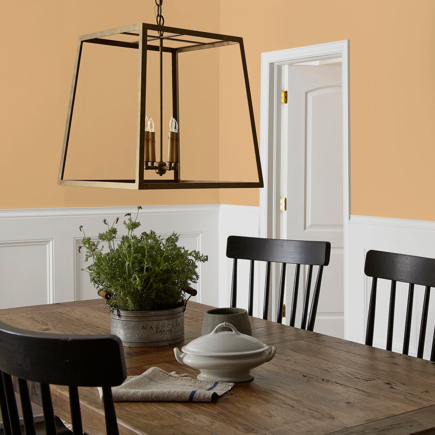 medium golden-yellow paint named bright days shown painted on dining room wall