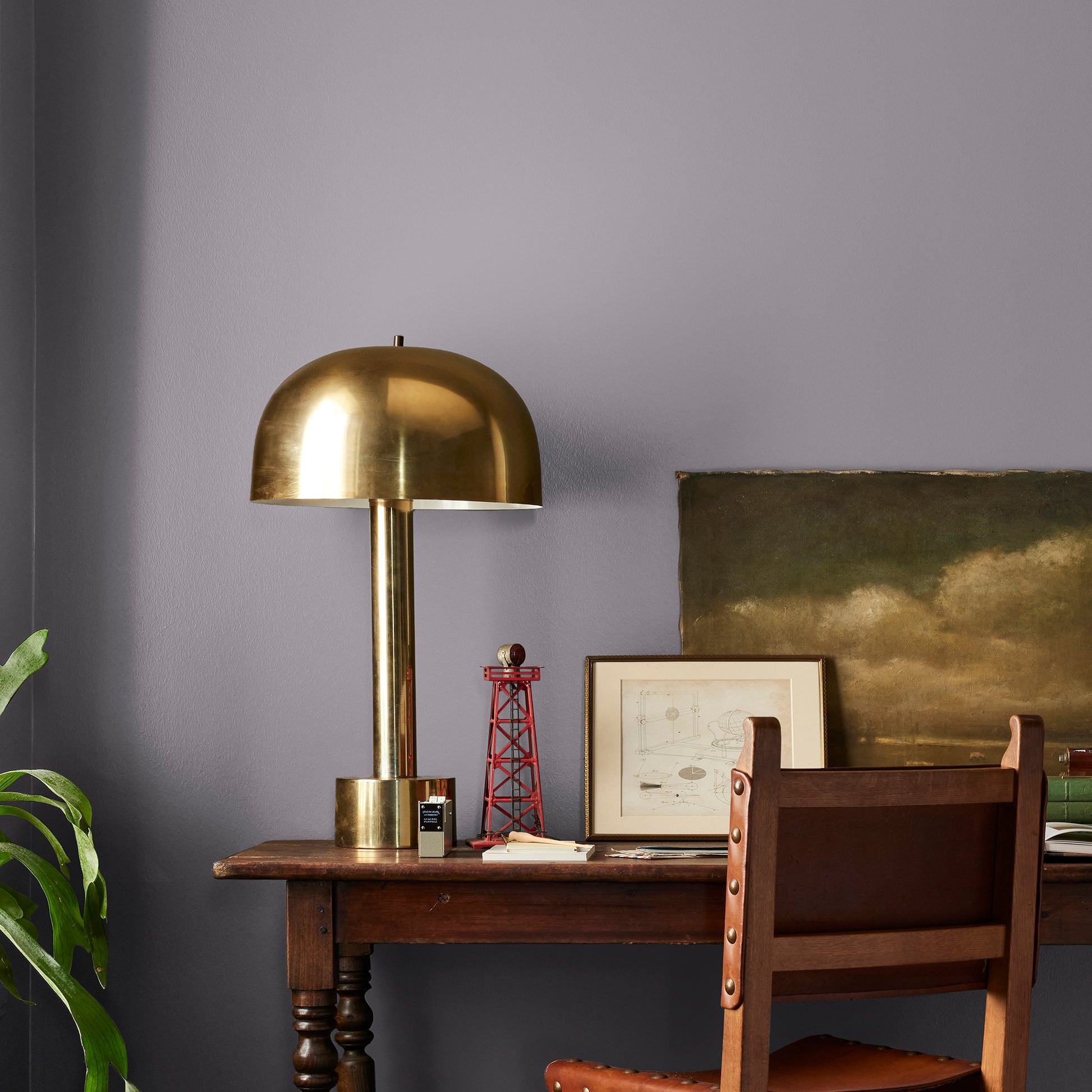 deep pastel purple paint named pashmina plum shown painted on bedroom wall