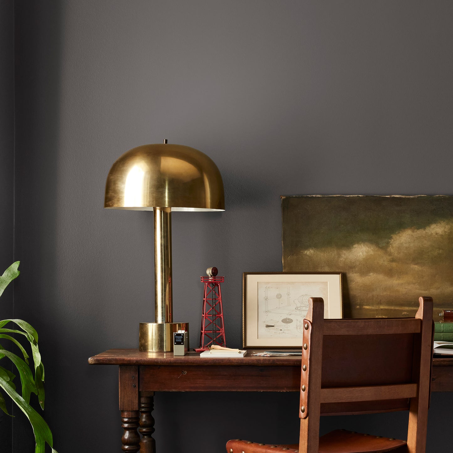 Dark chocolate brown interior paint named moments shown painted on bedroom wall