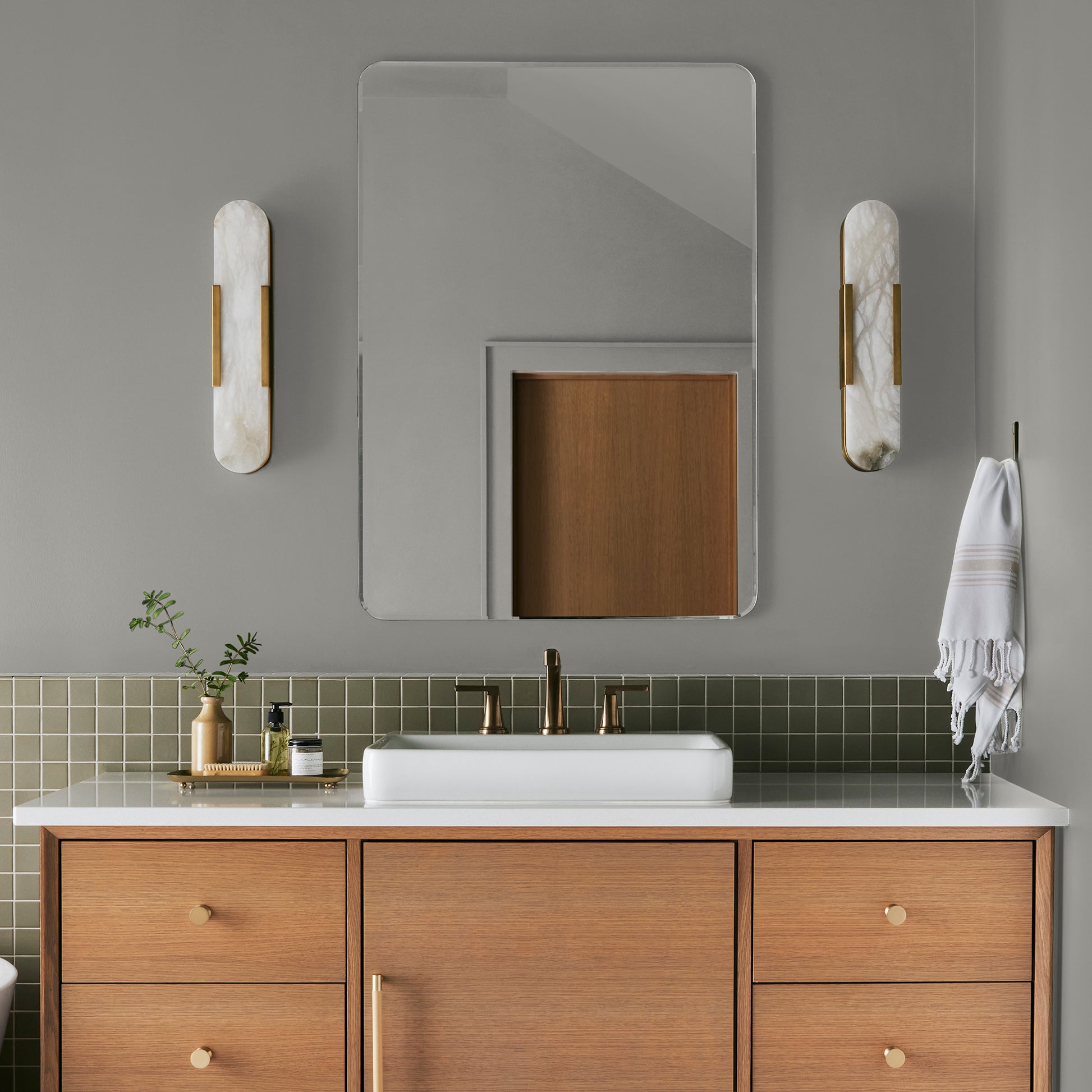 Light overcast gray interior paint named refinished shown painted on bathroom wall