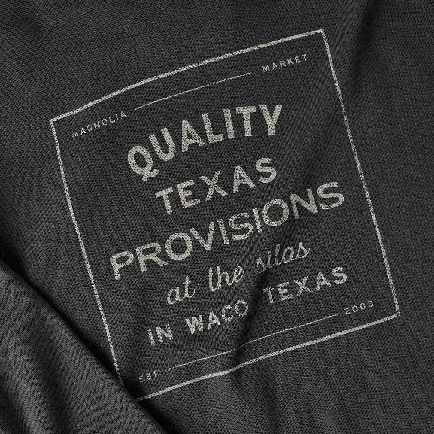 Magnolia Provisions Dark Grey Hoodie up close