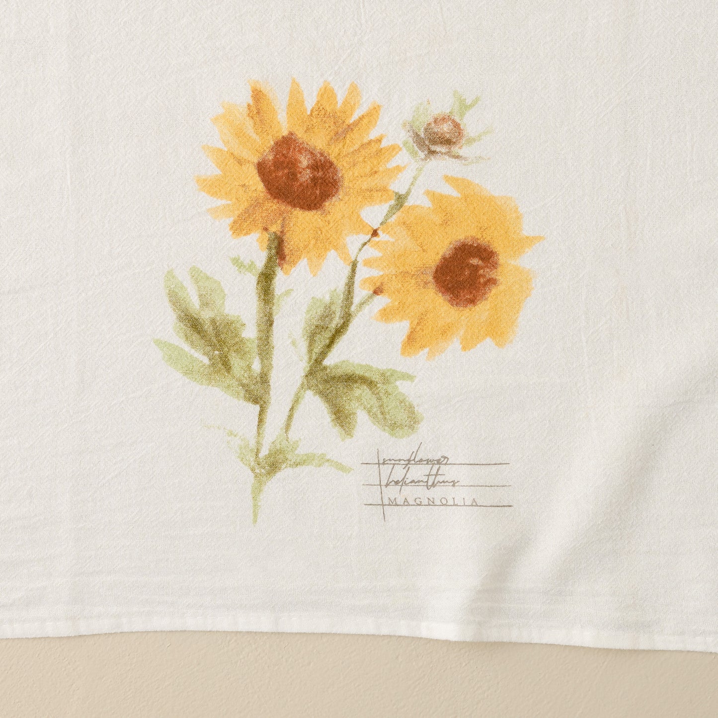 Magnolia Sunflower Tea Towel detail
