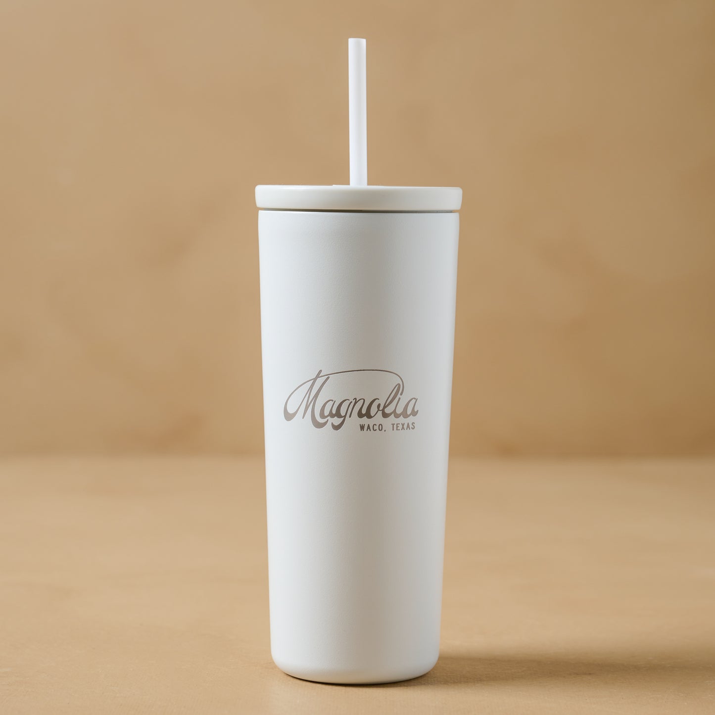 Magnolia White 24oz Cold Tumbler with Straw
