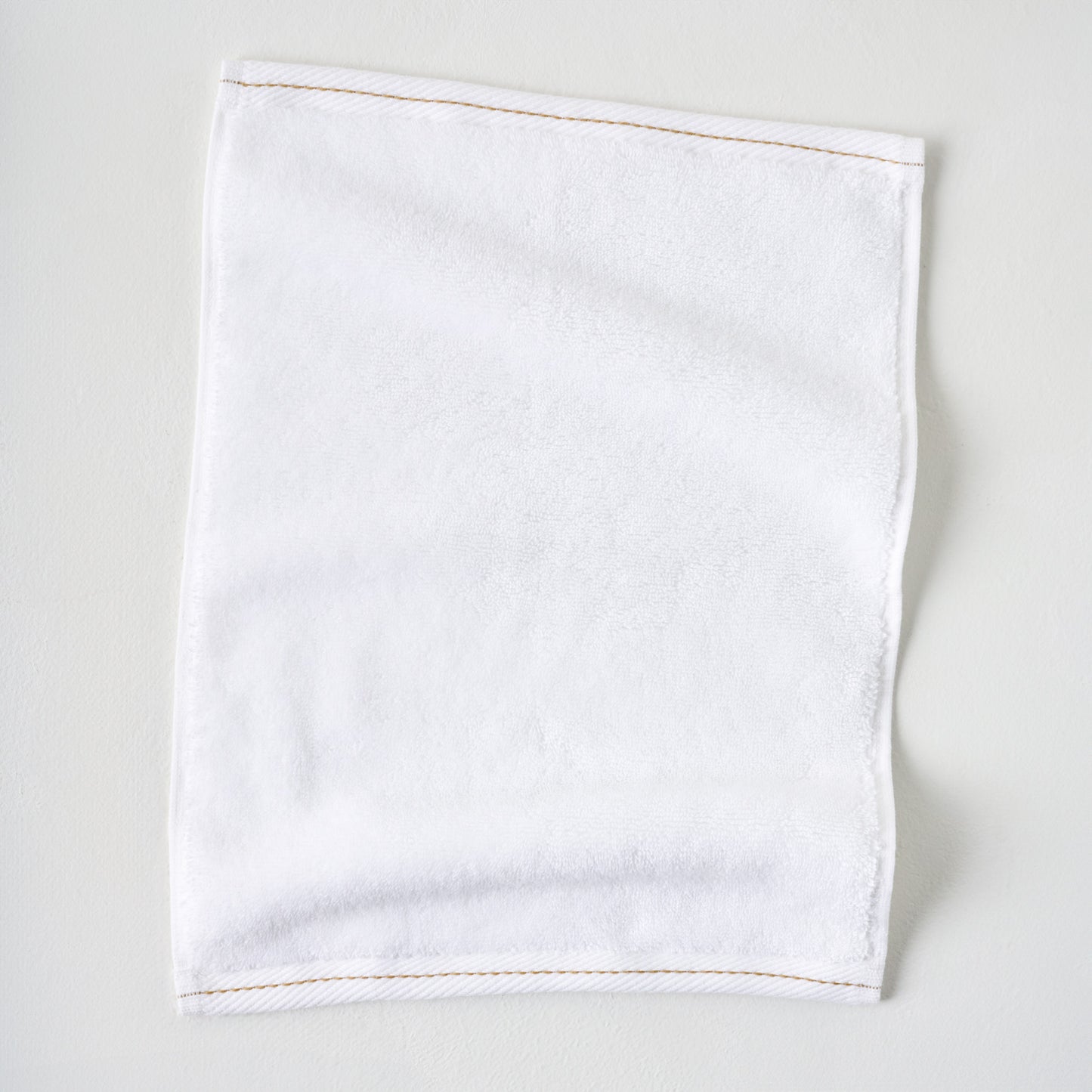 Magnolia White Plush Stitched Edge Towel - Washcloth