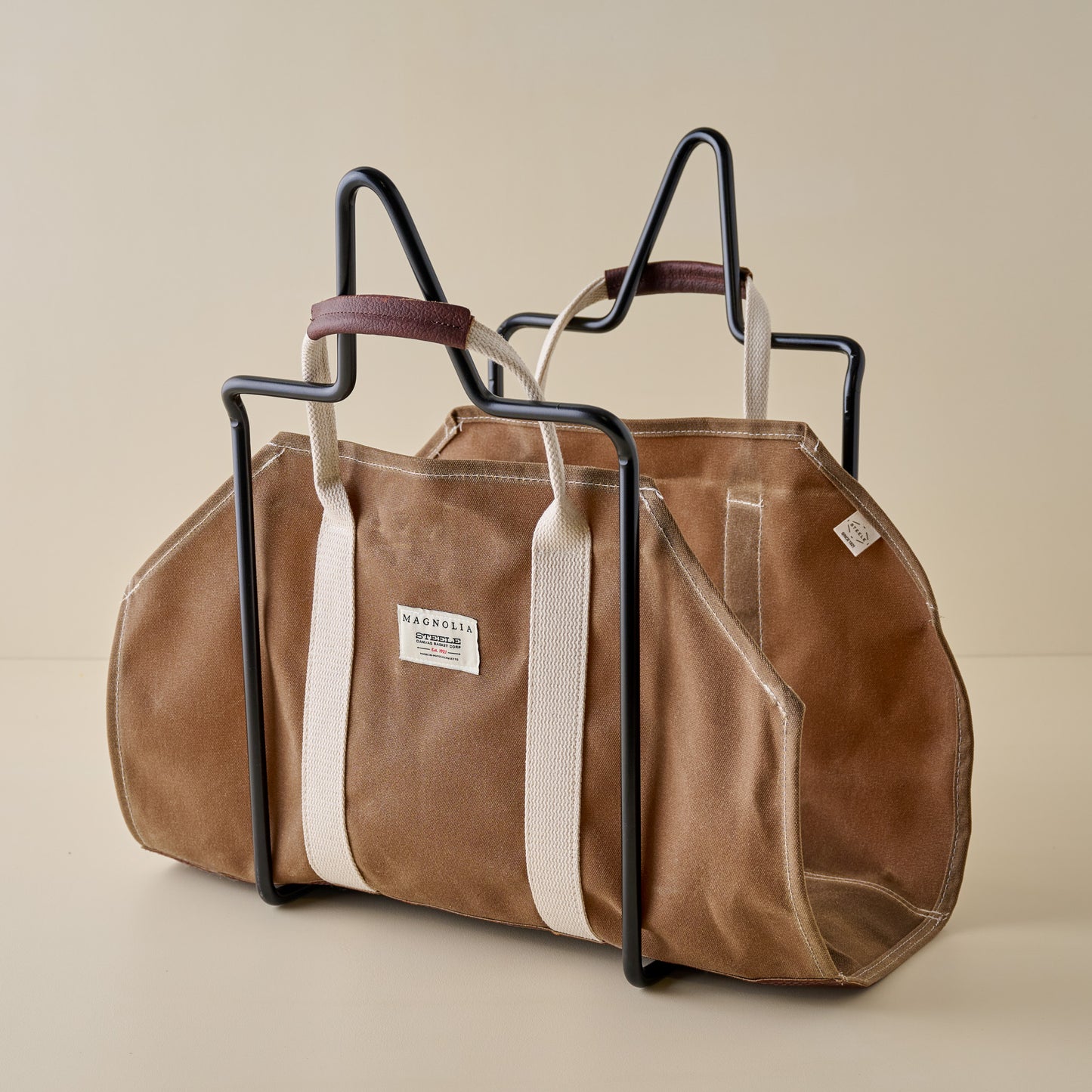 Magnolia Waxed Canvas Log Holder + Frame