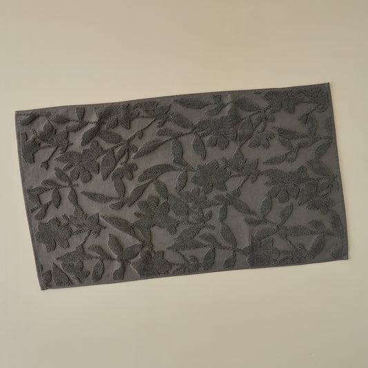 Major Brown Floral Jacquard Bath Mat