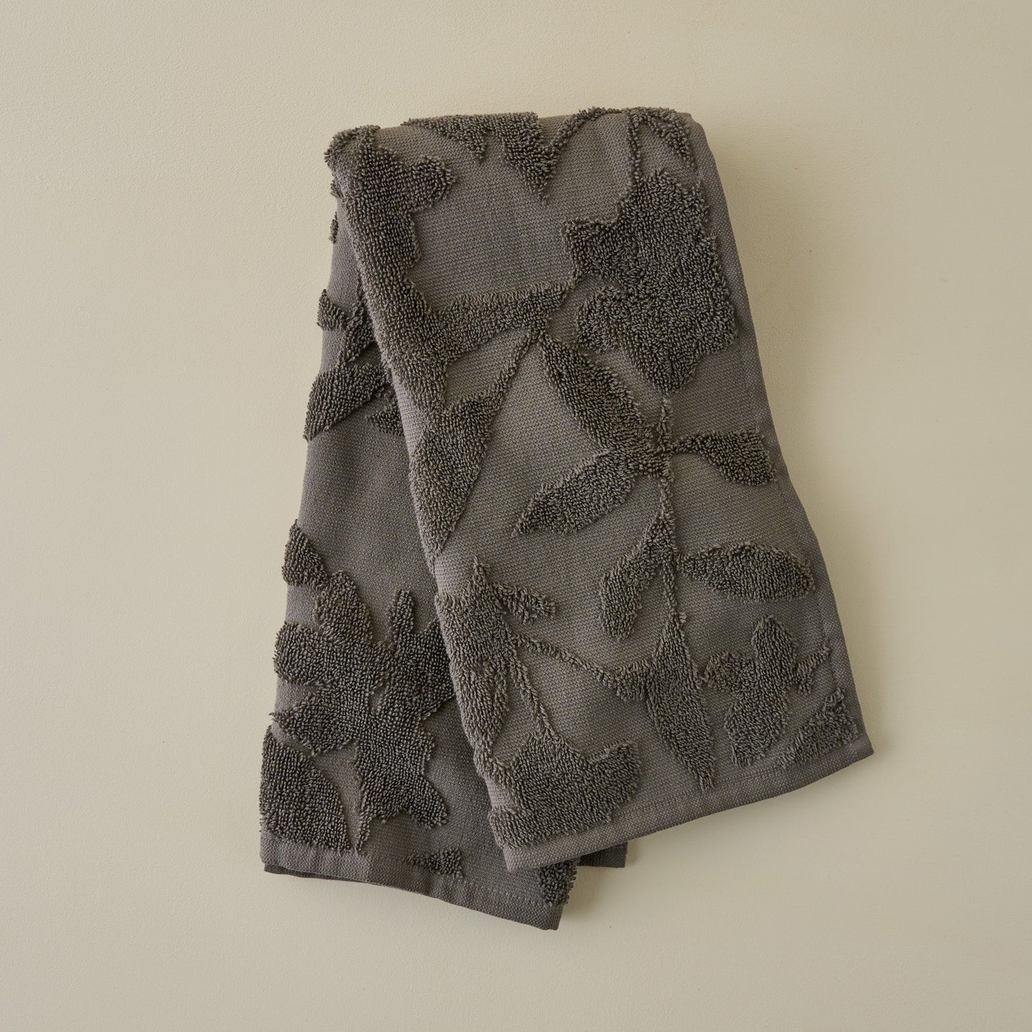 Major Brown Floral Jacquard Towel - Hand Towel