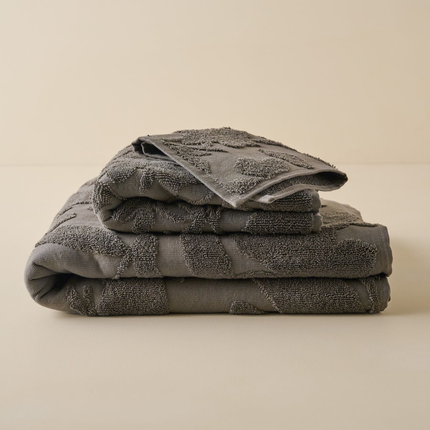 Major Brown Floral Jacquard Towel