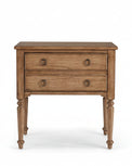 Corinne nightstand in vintage brown mahogany front view