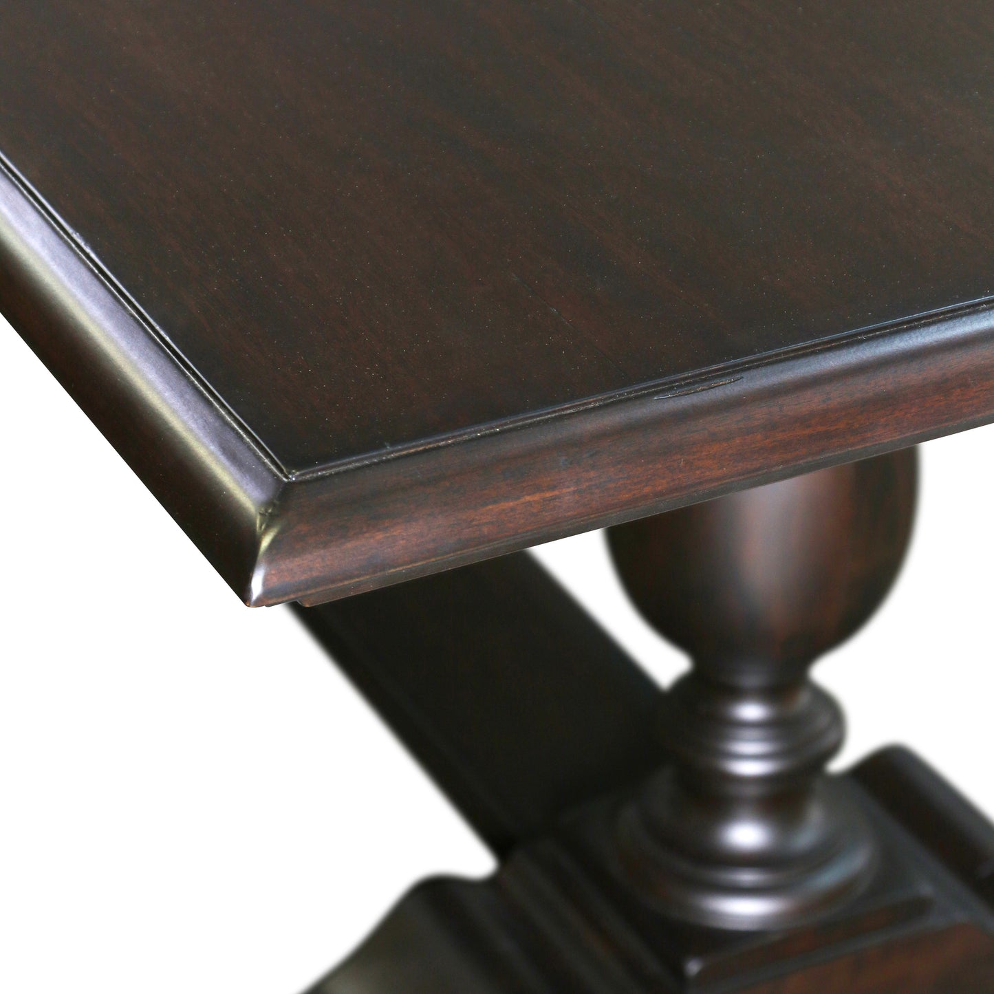 Georgia Dining Table in Espresso corner up close