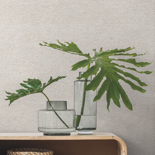 Paper Yarn Wallpaper in white in room