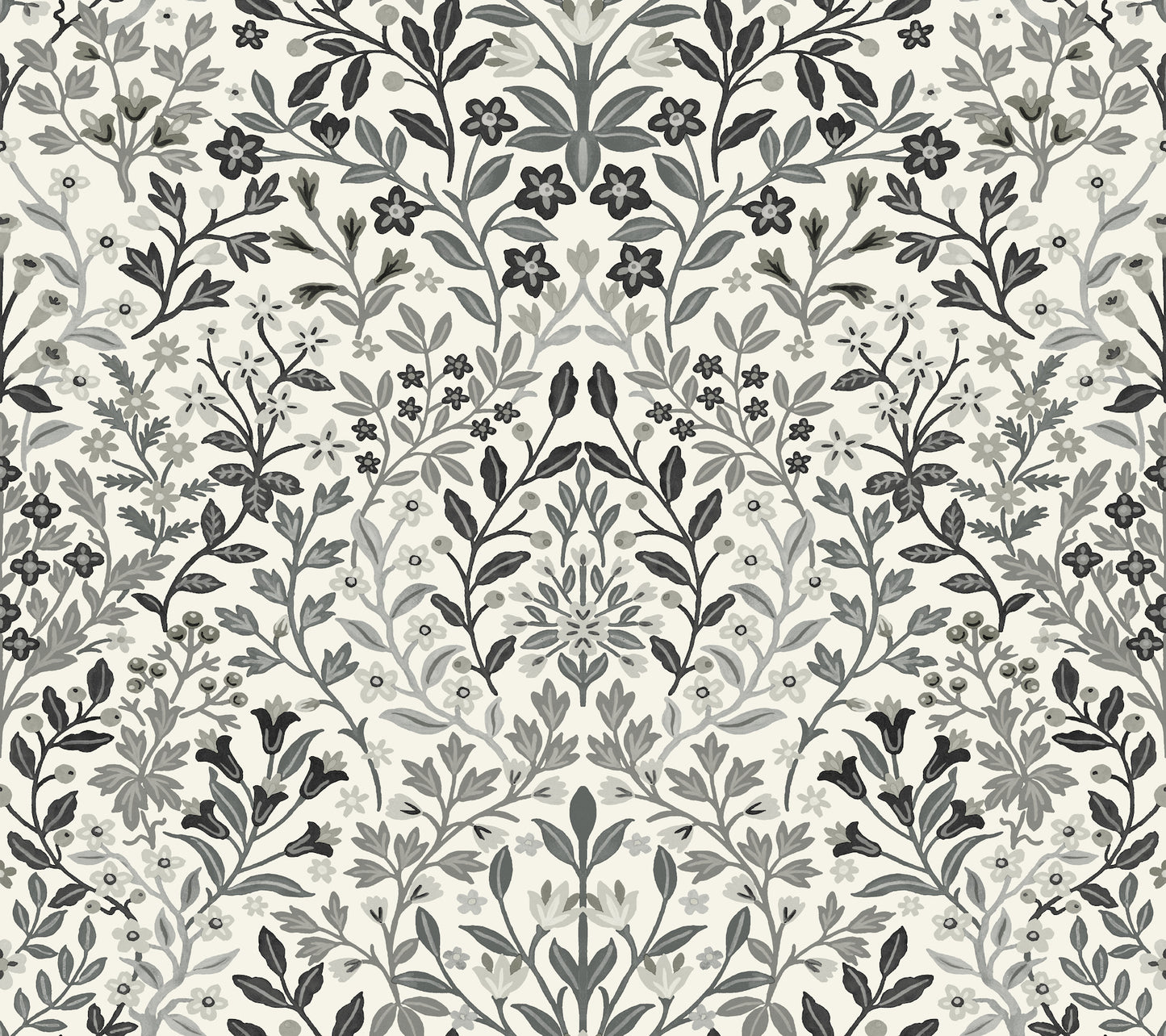 Garden Terrace Wallpaper in black and white