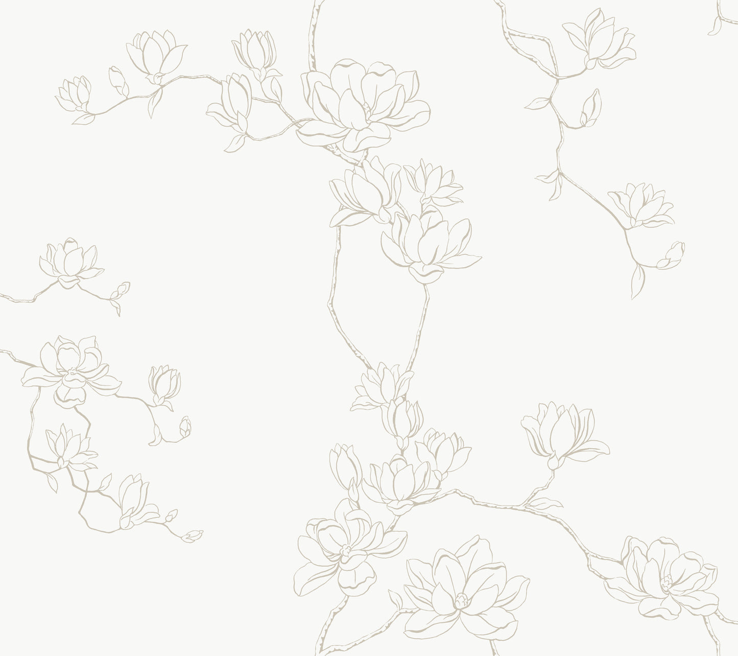 Magnolia Branches Wallpaper in beige