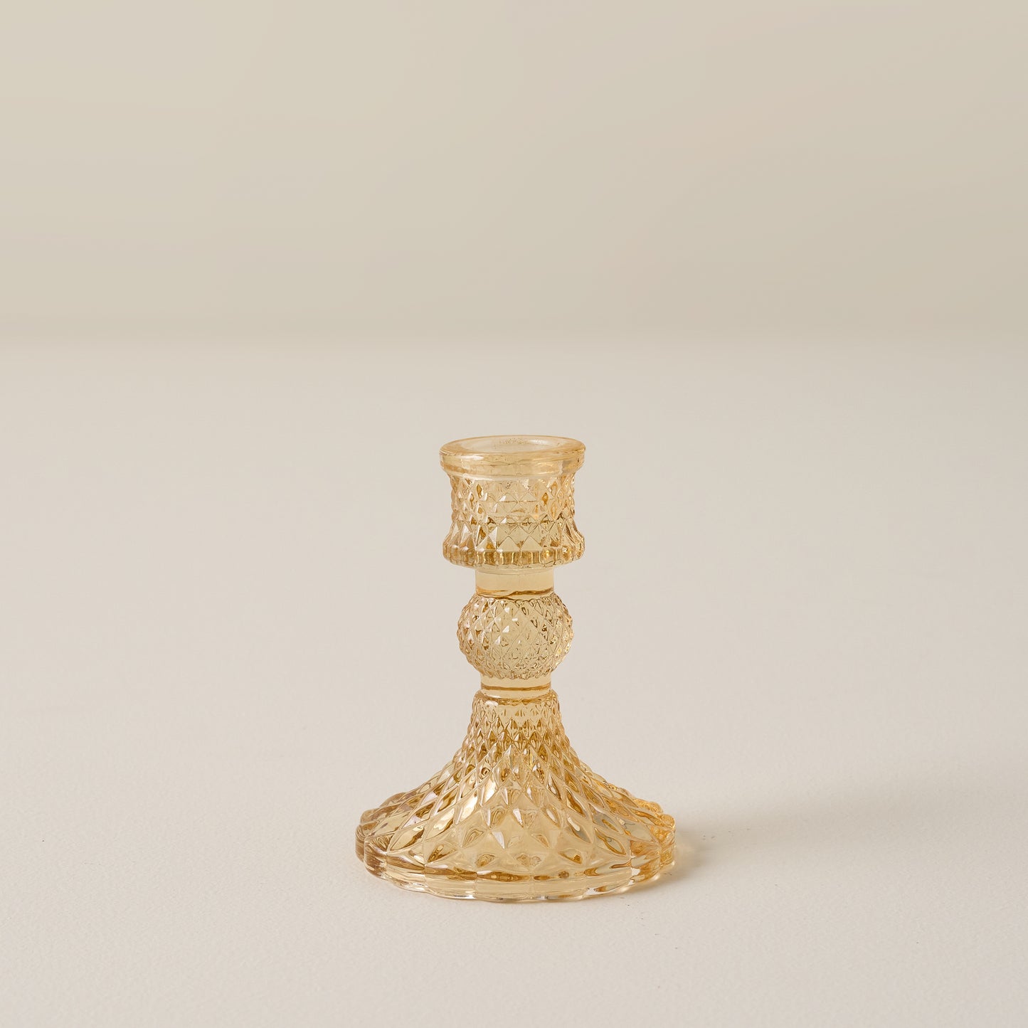 Small Antique Amber Glass Taper Holder