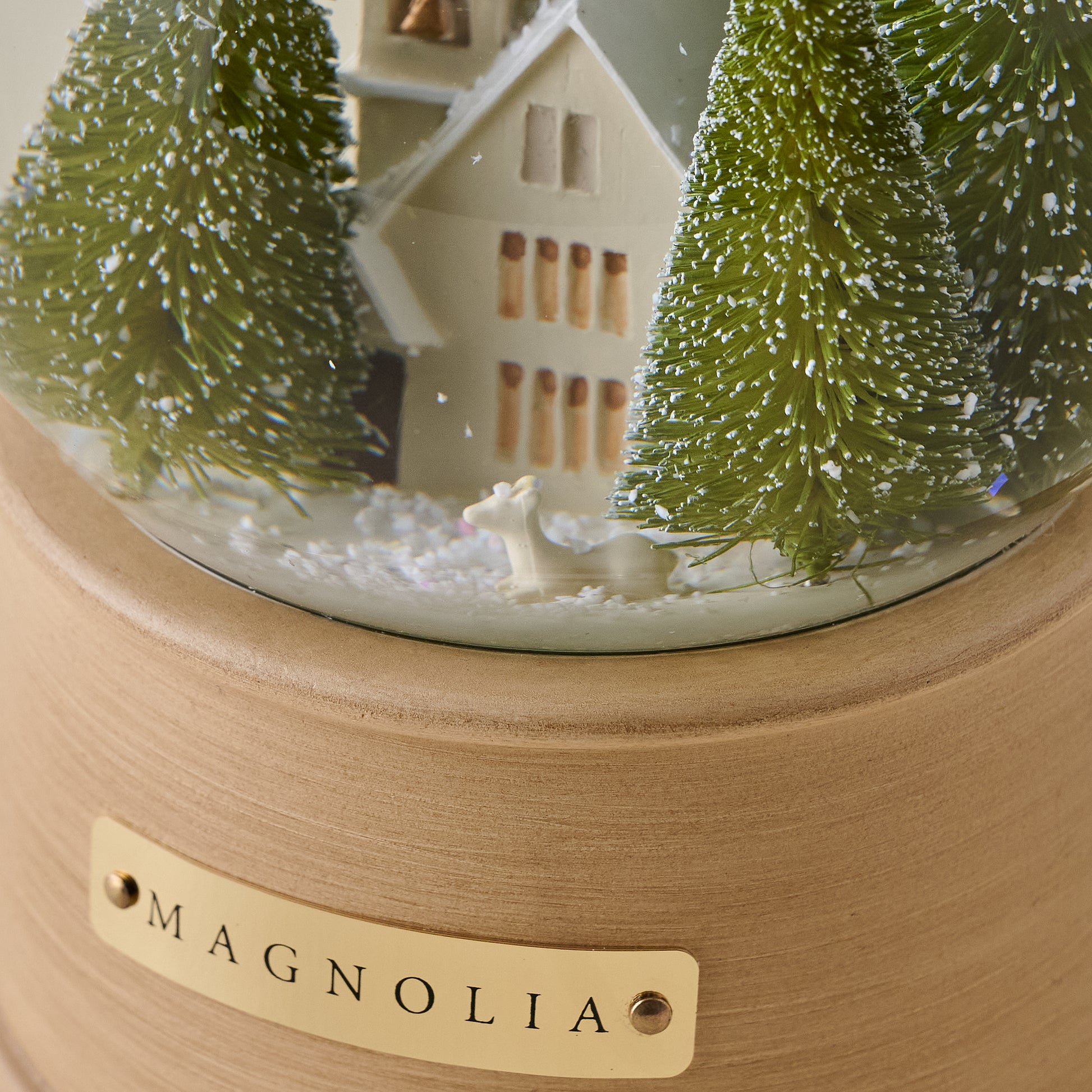 Magnolia Chapel Snow Globe up close