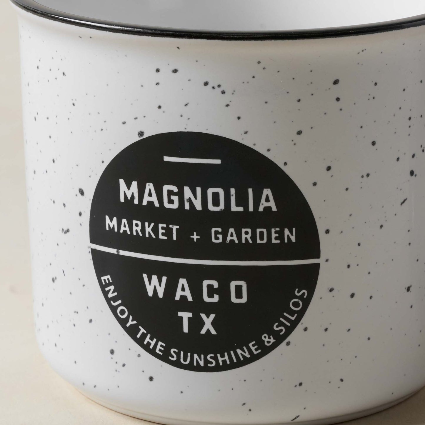 Campfire Market & Garden Mug close up of magnolia logo