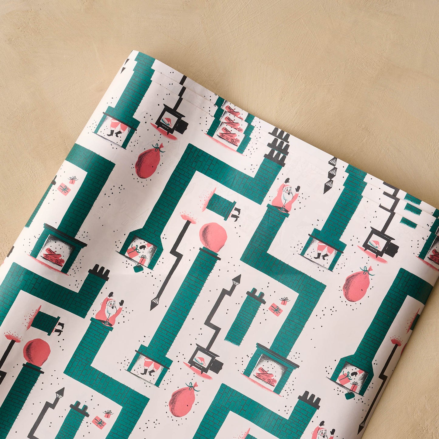 Santa Chimney Wrapping Paper Sheets