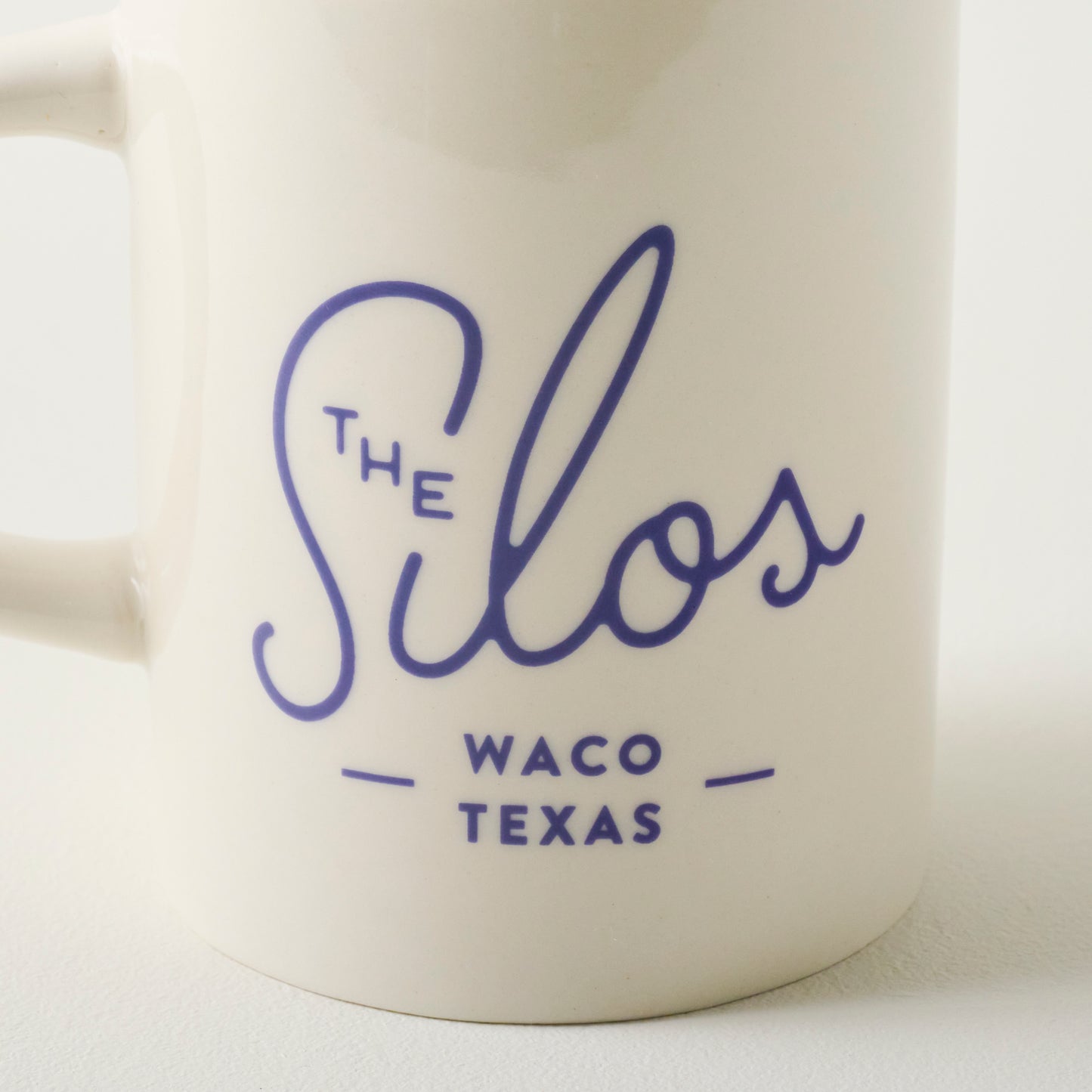 Silos Script Stoneware Mug close up