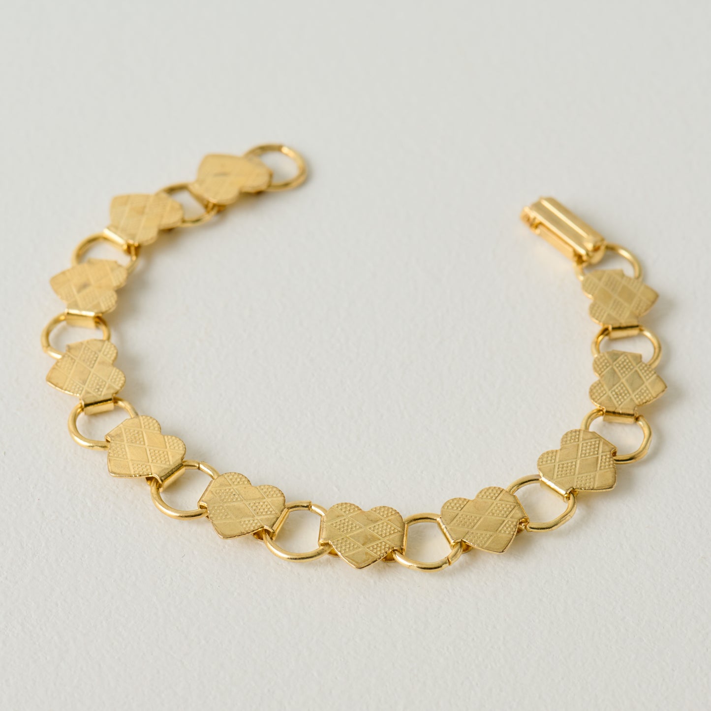 Gold Heart Brass Bracelet